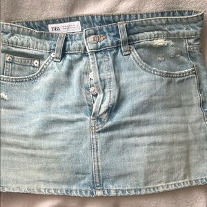 Zara Light Blue Denim Skirt